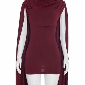 Elegant Burgundy Women's Dress